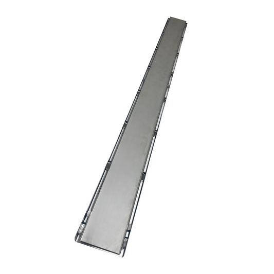 Ralo em Inox 304 - Modelo 10x100 Invisivel "Cola Piso" com Aro e Tela