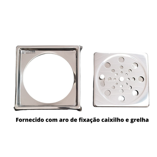 Ralo Inox Abre Fecha com Aro de fixação