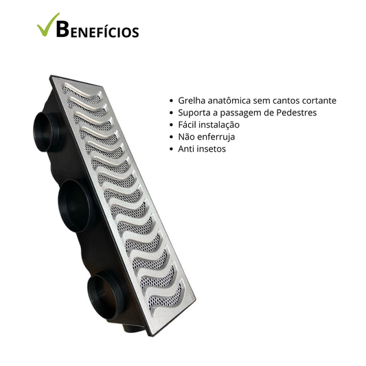 Ralo 14x50 Elite com coletora modular e grelha em Alumínio