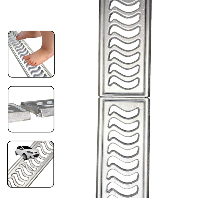 Ralo Elite 10x200cm em Alumínio (4pç) com Aro de Fixação