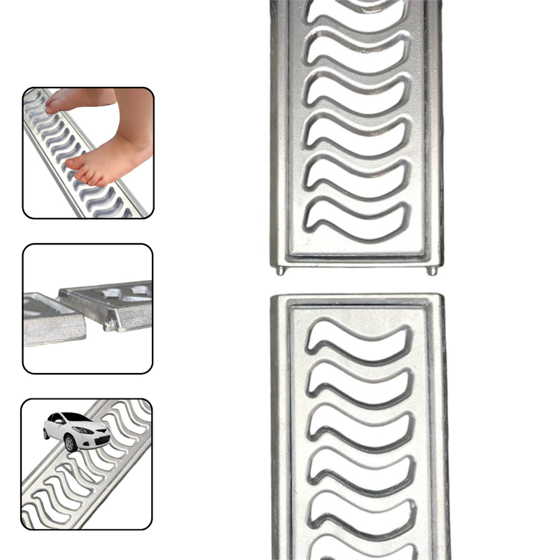 Ralo Linear 10x250 Elite em Alumínio (5pç) com Aro de Fixação