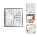 Ralo Quadrado com Grelha Concava, Tela Anti Insetos e Aro de Fixação em Alumínio