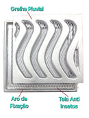 Ralo Grelha em Alumínio Elite 20x20 com Aro de Fixação e Tela