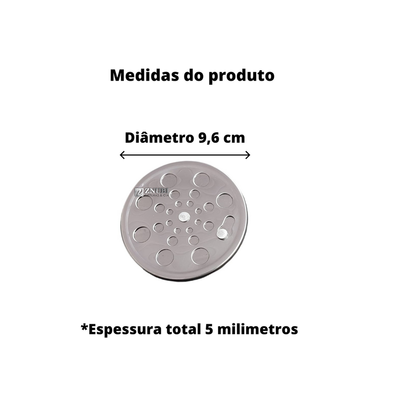 Ralo Inox Abre Fecha com Aro de fixação