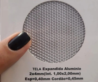 Tela em Alumínio Expandido Anti Inseto e Sujeira Para Ralos Retangular