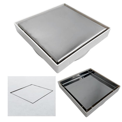 Ralo 15x15 Inox Invisivel "Cola Piso" com Coletora + Sifão