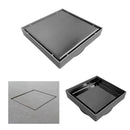 Ralo em Inox Invisivel "Cola Piso" - Modelo 10x10 com Coletora e Sifão