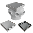 Ralo 10x10 Inox Invisivel "Cola Piso" com Coletora + Caixa Sifonada 100mm