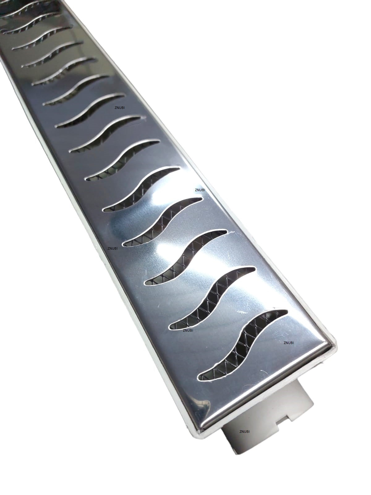 Ralo Linear 6x50 Sifonado Anti Inseto com Grelha Gradeada Inox Polido