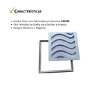 Ralo Grelha em Alumínio Elite 20x20 com Aro de Fixação e Tela