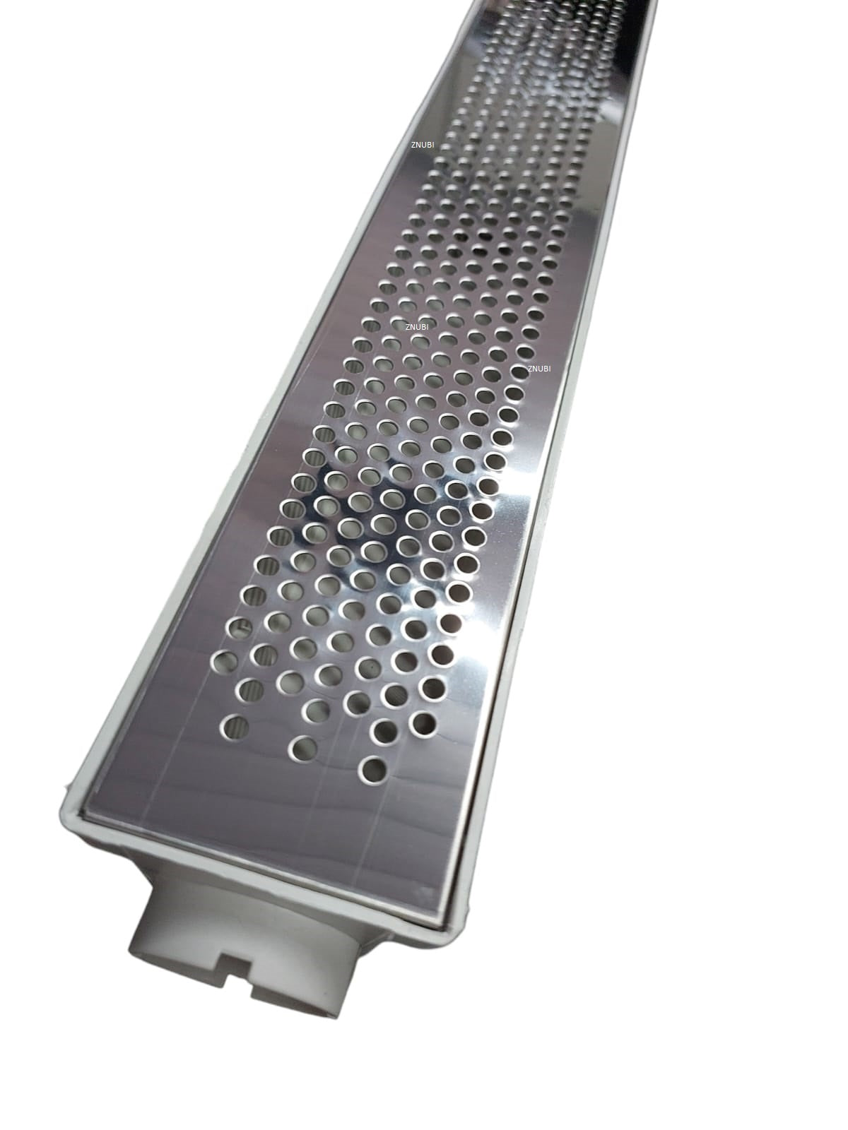 Ralo Linear 6×50cm Sifonado e Anti Inseto com Grelha em Inox Polido Perfurado "Bolinha"