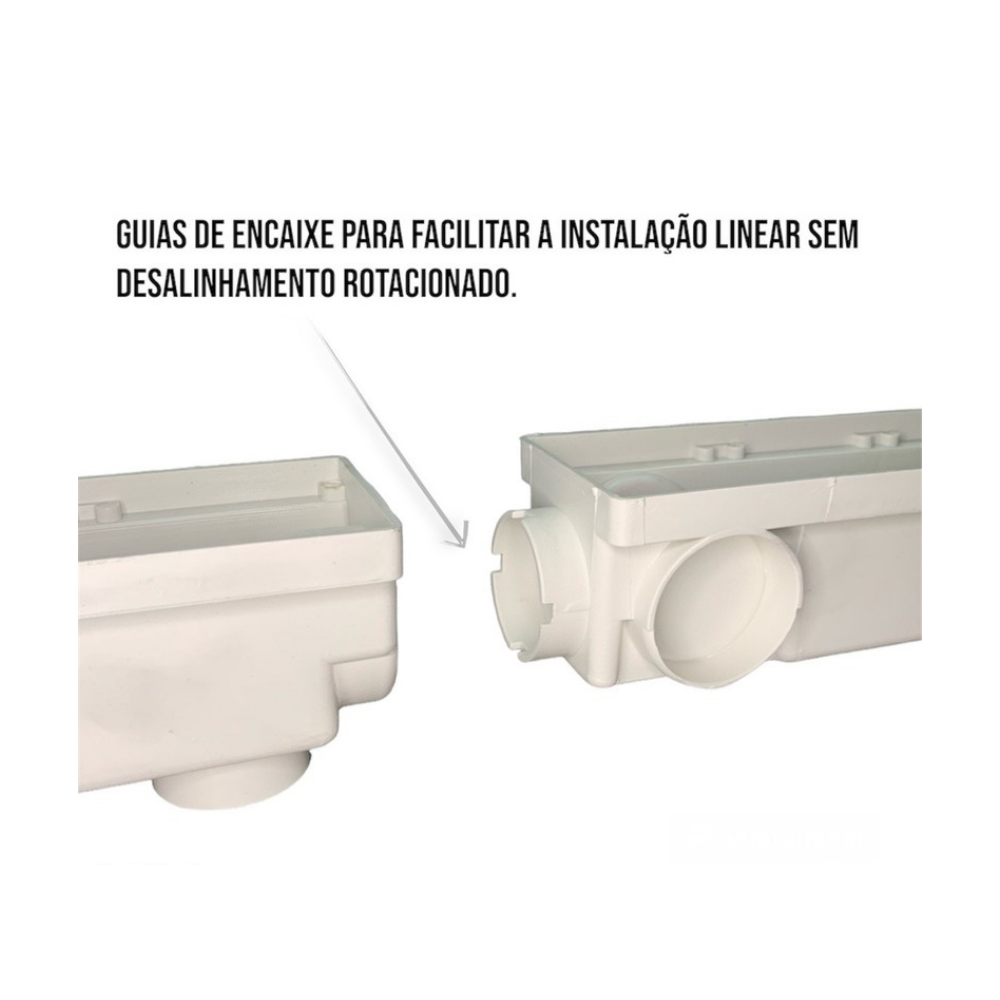 Ralo Linear 6x50 Sifonado Anti Inseto com Grelha Gradeada Inox Polido
