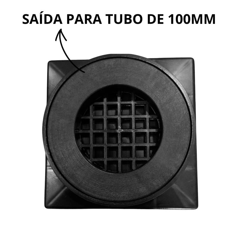 Ralo 15x15 Inox Invisivel "Cola Piso" com Coletora + Sifão