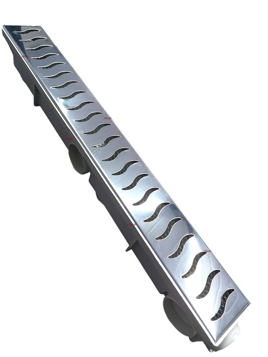 Ralo Linear 6x50 Sifonado Anti Inseto com Grelha Gradeada Inox Polido