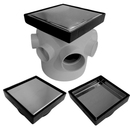 Ralo 10x10 Inox Invisivel "Cola Piso" com Coletora + Caixa Sifonada 100mm