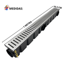 Ralo Linear Pluvial 10x100 Grelha de Inox 304 – Coletor Sequencial Saídas 75mm