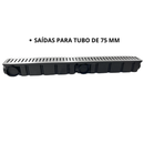 Ralo Linear Pluvial 10x100 Grelha de Inox 304 – Coletor Sequencial Saídas 75mm