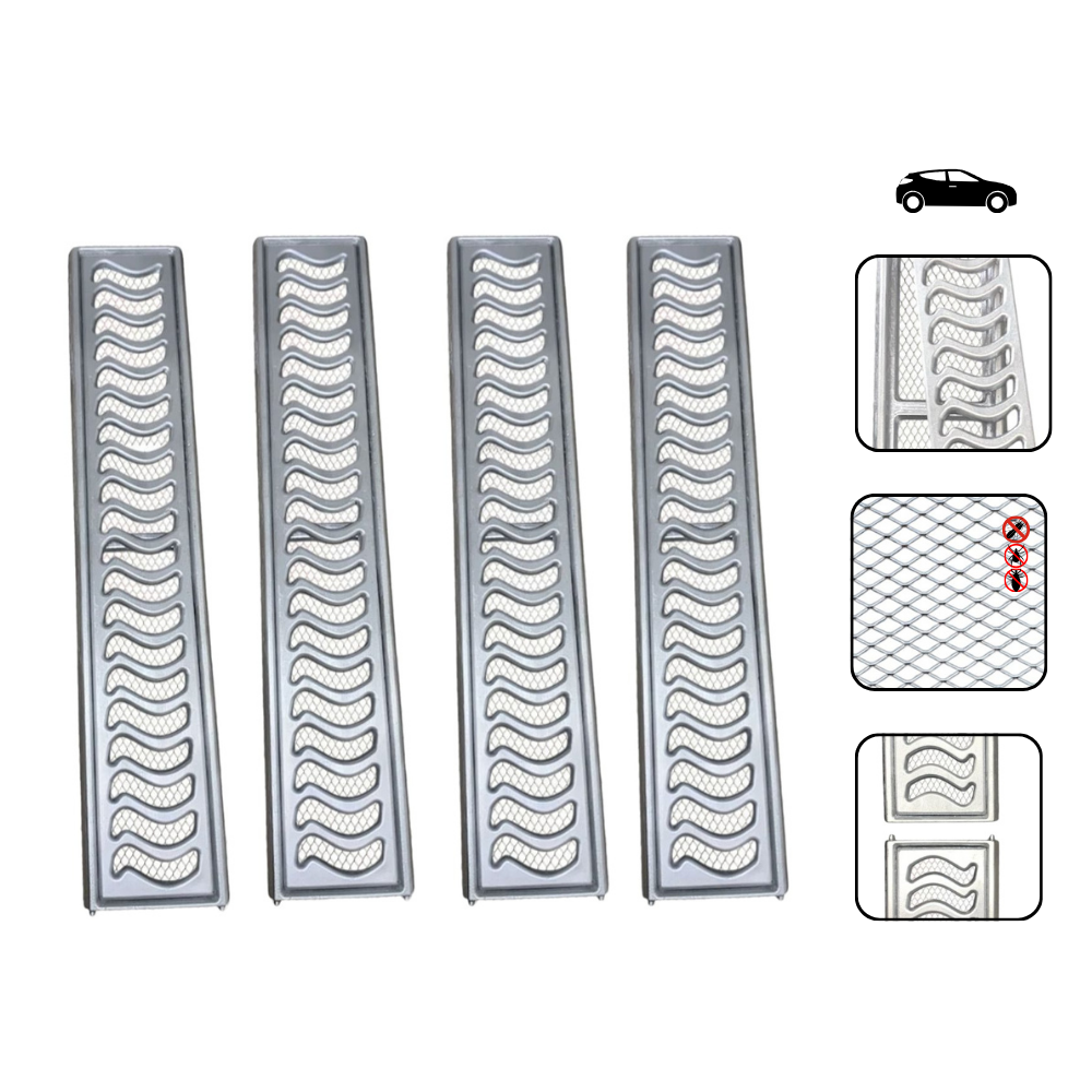 Ralo Linear Elite 10x200cm com aro de fixação e tela anti inseto (4 Ralos 10x50)