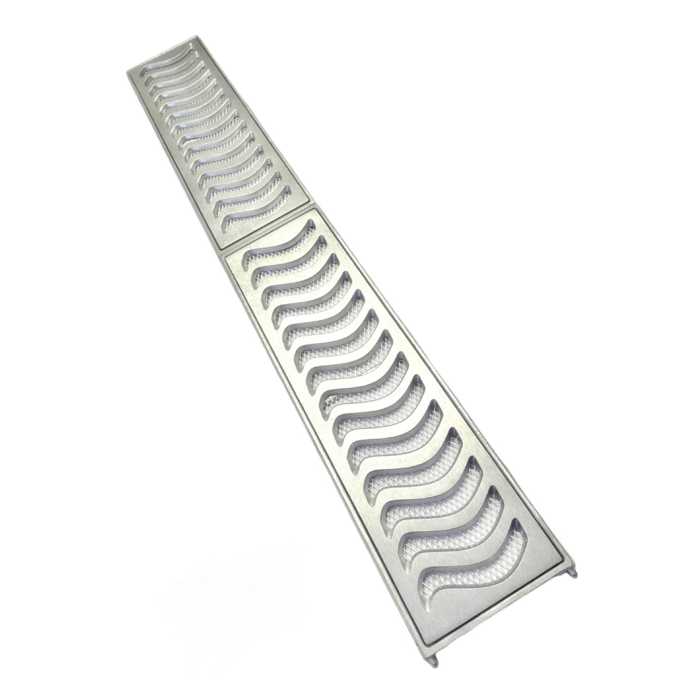 Ralo Linear Elite 15x100 com aro de fixação e tela anti-inseto (2 Ralos 15x50)