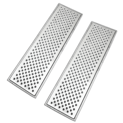 Ralo Linear Perfurado 15x50 com aro de fixação anti-inseto "Bolinha"