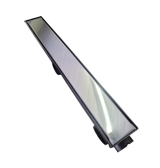 Ralo Linear Sifonado 6x50 Oculto com Grelha Lisa em Inox Polido