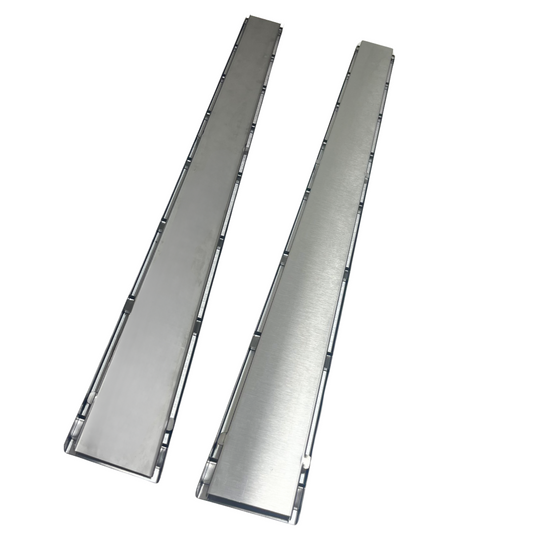 Ralo em Inox 304 - Modelo 10x100 Invisivel "Cola Piso" com Aro e Tela