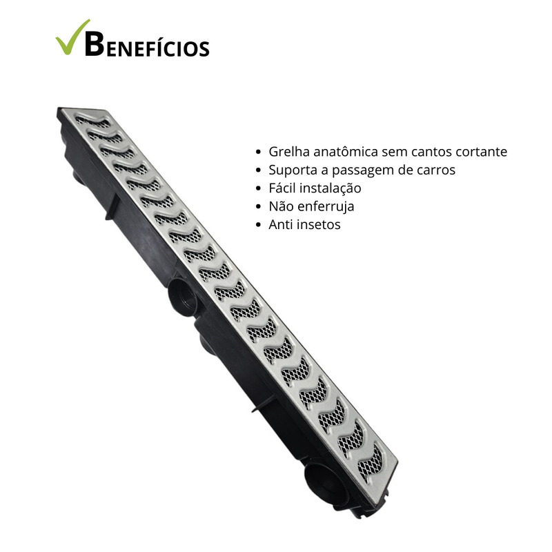 Ralo Linear Alumínio Elite 6x50 com Coletora e Tela Anti Inseto
