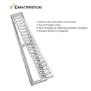 Ralo Linear 10x250 Elite em Alumínio (5pç) com Aro de Fixação