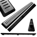 Ralo Linear de 5cm com coletora Rasa - Inox Gradeada