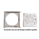 Ralo Inox Abre Fecha com Aro de fixação