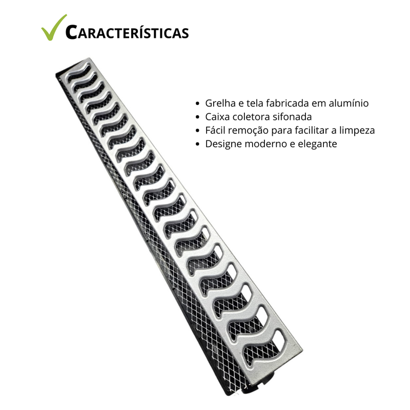 Ralo Linear Alumínio Elite 6x50 com Coletora e Tela Anti Inseto