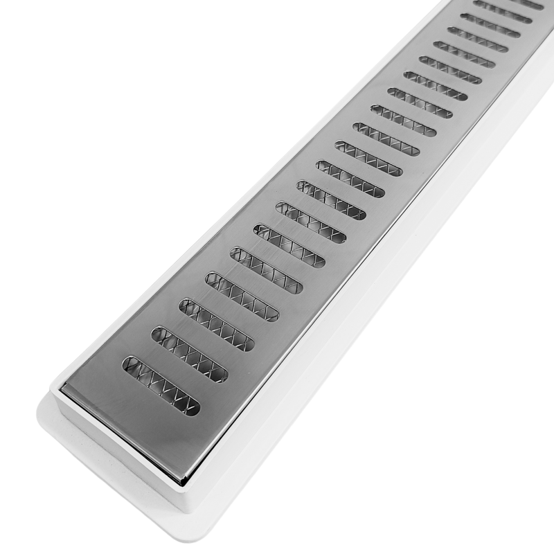 Ralo linear 5cm para banheiro com Grelha em Inox Gradeada Sifonado e Tela anti inseto