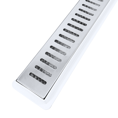 Ralo Linear de 5cm com coletora Rasa - Inox Gradeada