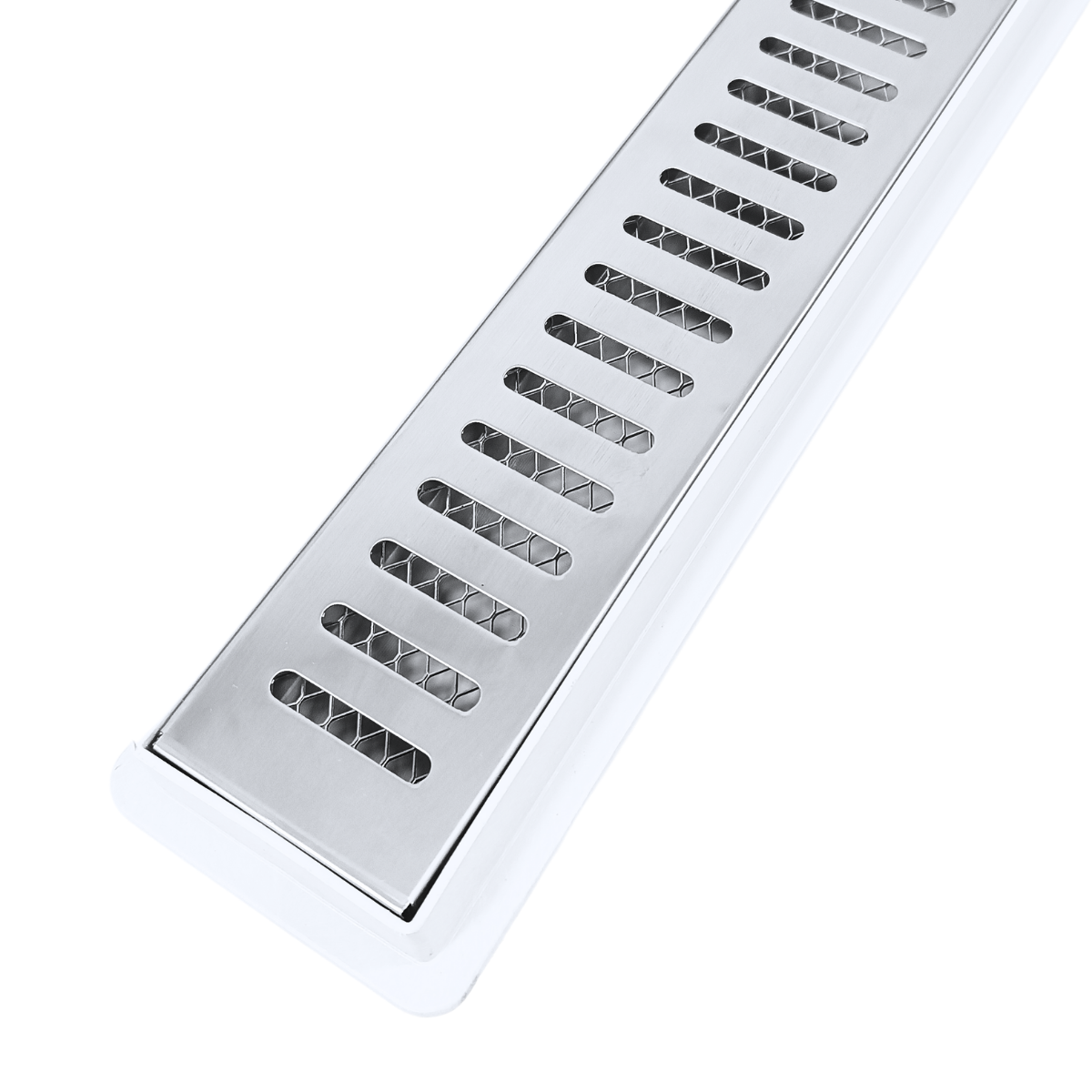 Ralo Linear de 5cm com coletora Rasa - Inox Gradeada
