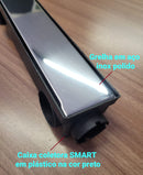 Ralo Linear Sifonado 6x50 Oculto com Grelha Lisa em Inox Polido