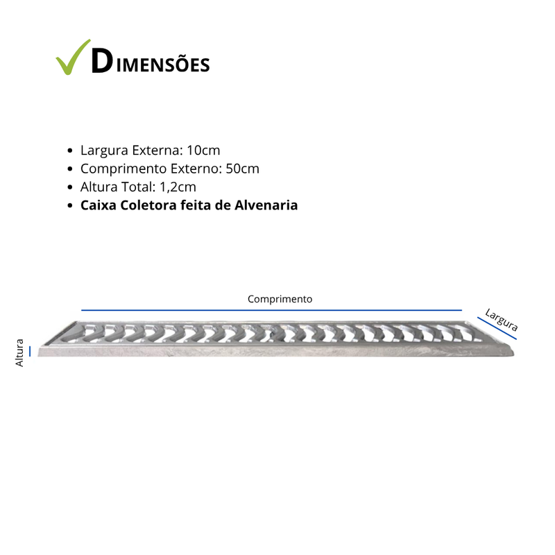Ralo Linear 10x250 Elite em Alumínio (5pç) com Aro de Fixação