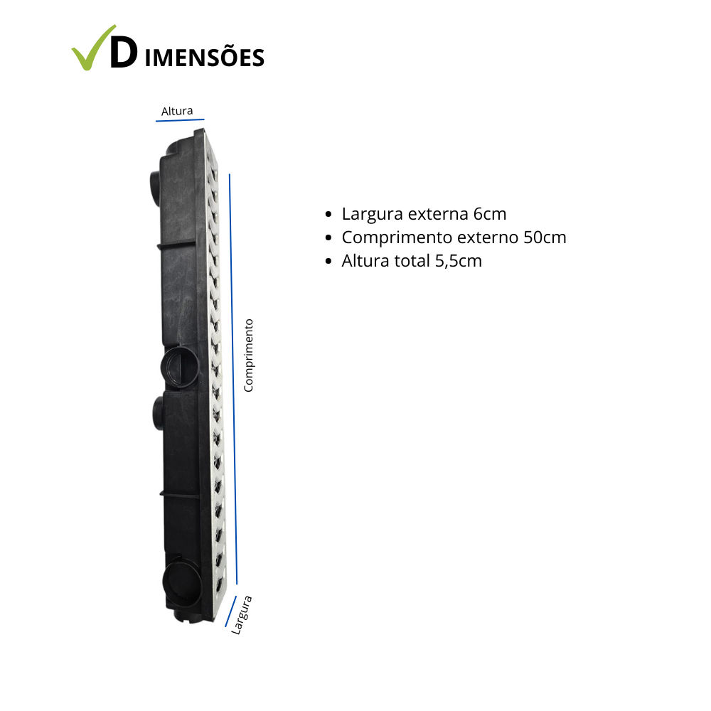 Ralo Linear Alumínio Elite 6x50 com Coletora e Tela Anti Inseto