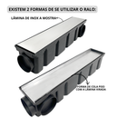Ralo 10x50 Inox Invisivel "Cola piso" com Coletora Modular