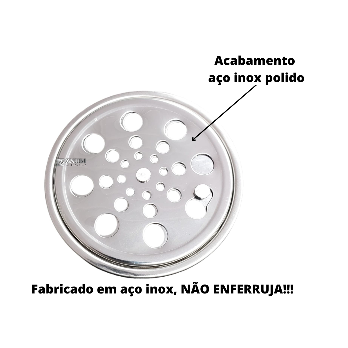 Ralo Inox Abre Fecha com Aro de fixação