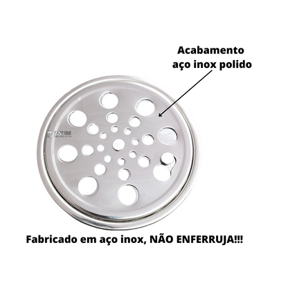 Ralo Inox Abre Fecha com Aro de fixação