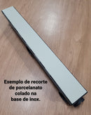 Ralo Invisível em inox 6x50 com Caixa Coletora "Cola Piso" com Tela