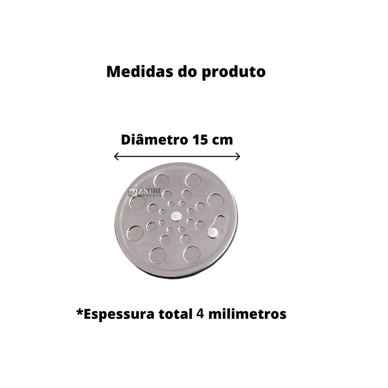 Ralo Inox Abre Fecha com Aro de fixação