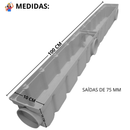 Ralo Linear Pluvial 10x100 Grelha Trilho de Inox 304 – Coletor Sequencial Saídas 75mm