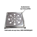 Ralo Inox Abre Fecha com Aro de fixação