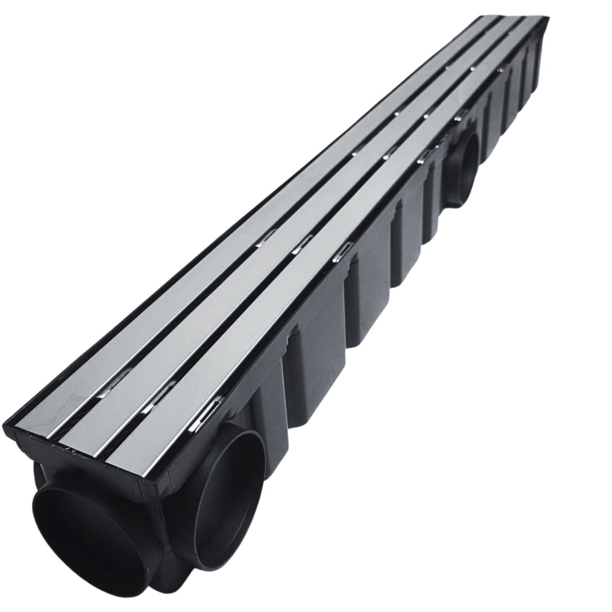 Ralo Linear Pluvial 10x100 Grelha Trilho de Inox 304 – Coletor Sequencial Saídas 75mm