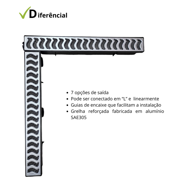 Ralo Linear Alumínio Elite 6x50 com Coletora e Tela Anti Inseto
