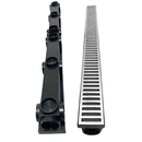 Ralo Linear Anti Insetos 8X100cm com Grelha em Alumínio Fundido e Coletora Sequencial com saída de 50mm