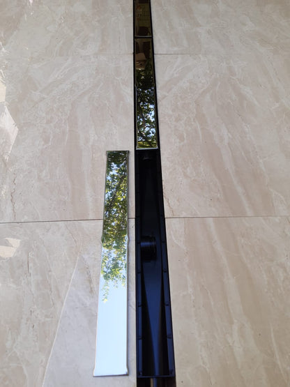 Ralo Linear Sifonado 6x50 Oculto com Grelha Lisa em Inox Polido