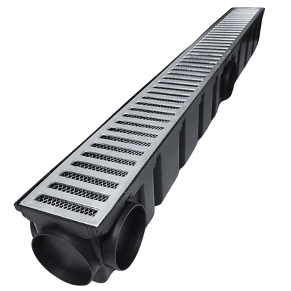 Ralo Linear Pluvial 10x100 Grelha de Alumínio – Coletor Sequencial Saídas 75mm
