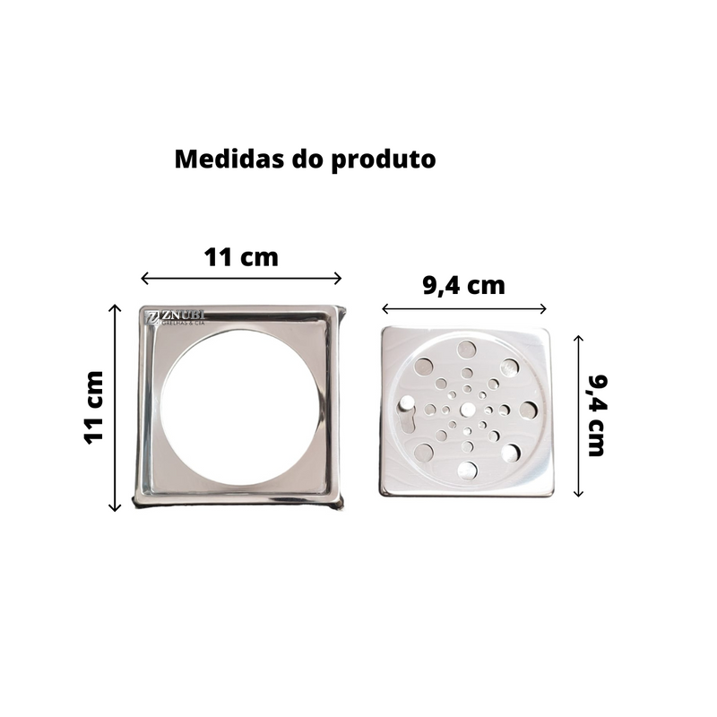 Ralo Inox Abre Fecha com Aro de fixação